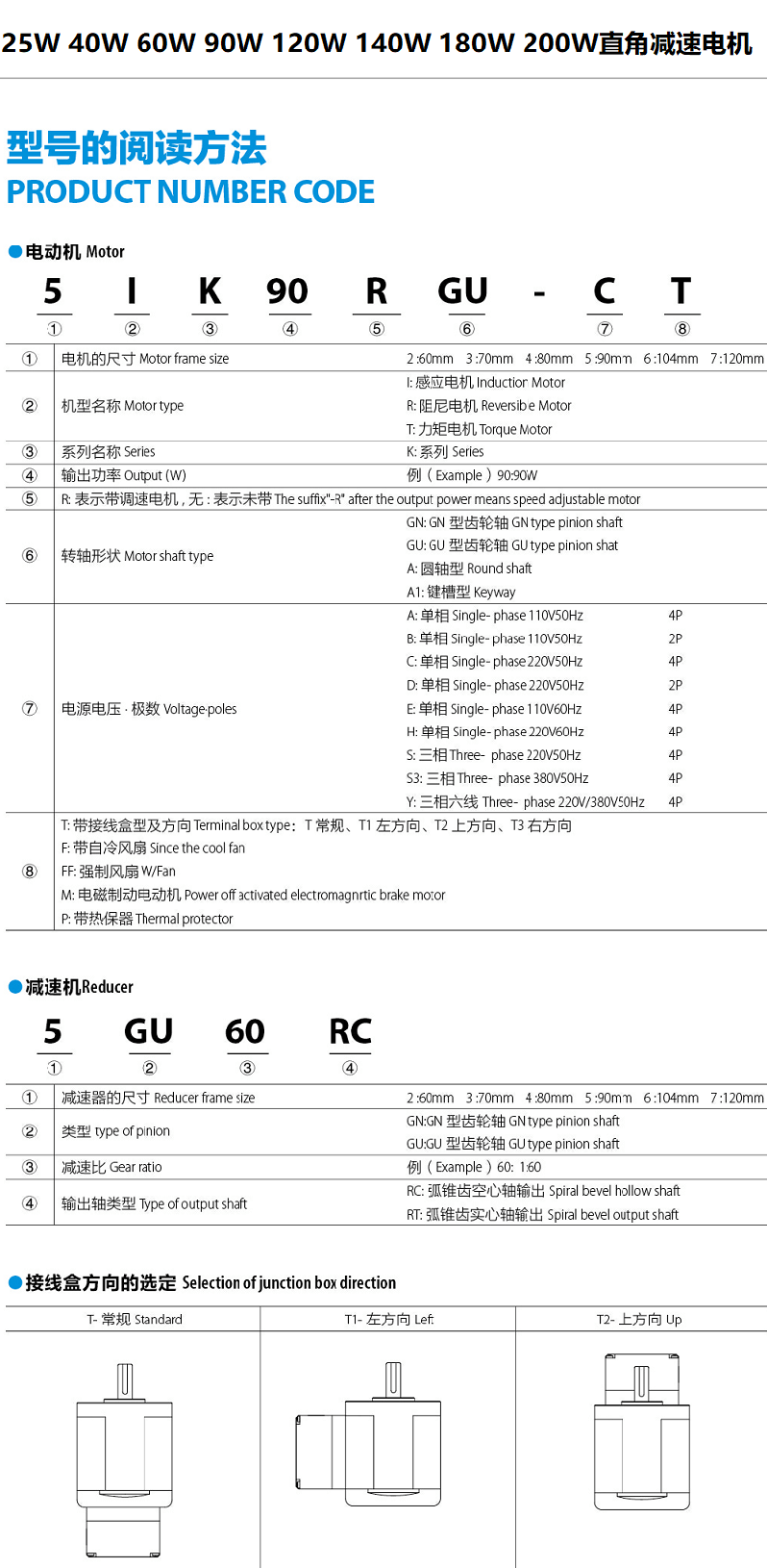 微型直角減速電機型號標(biāo)記方法了解一下